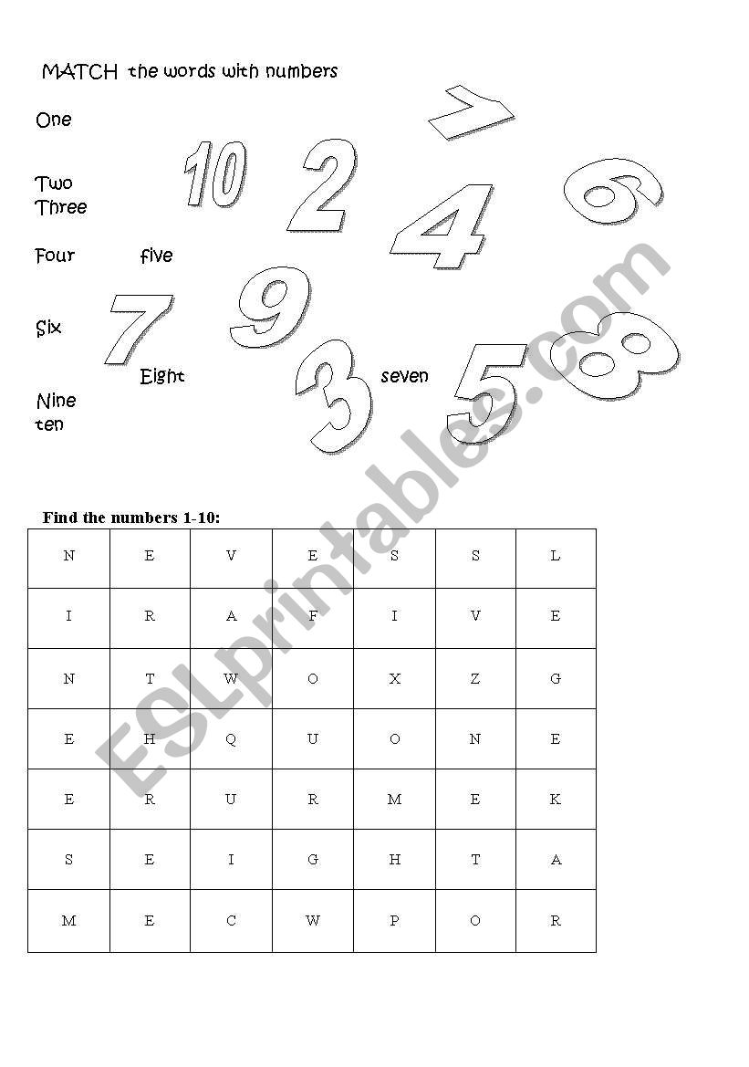 Number recognition worksheet