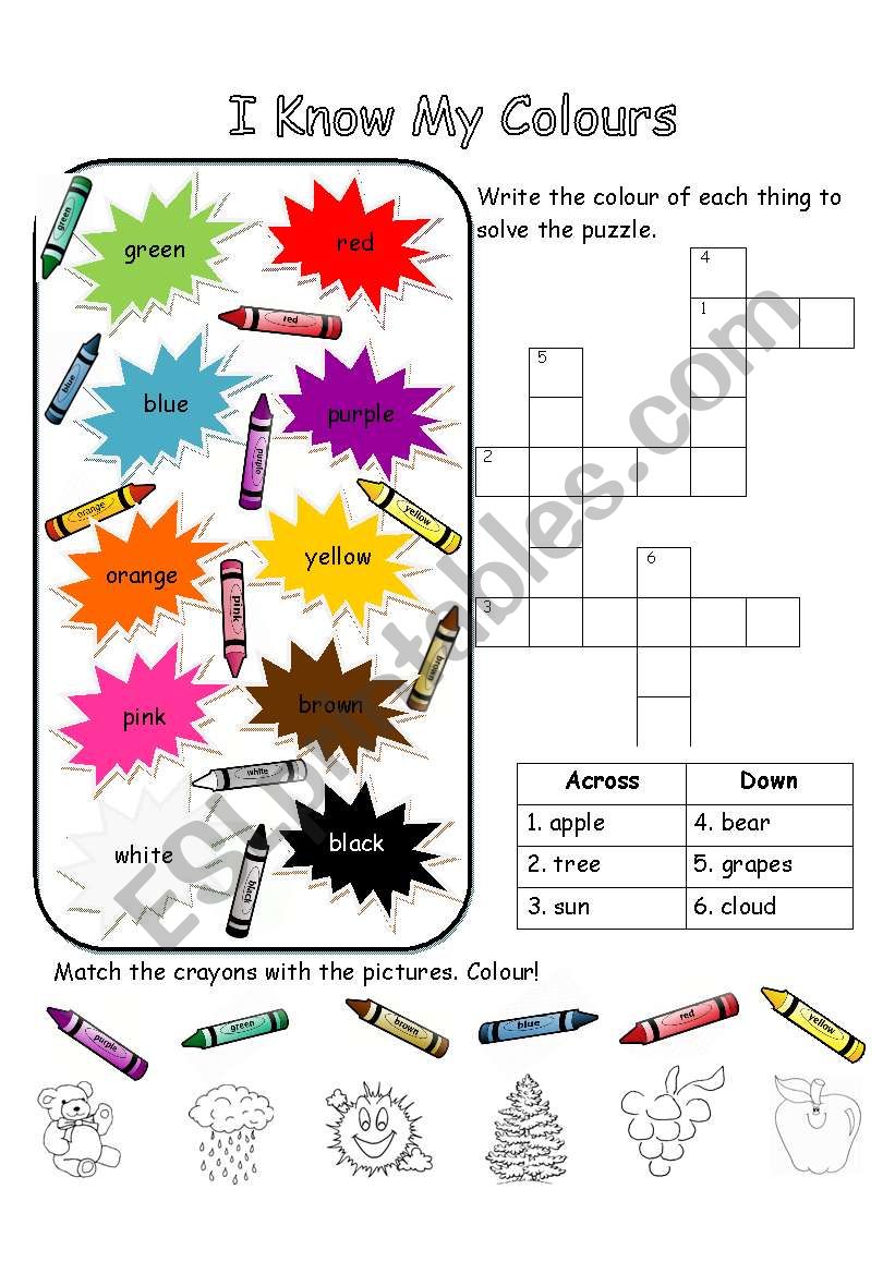 I Know My Colours worksheet