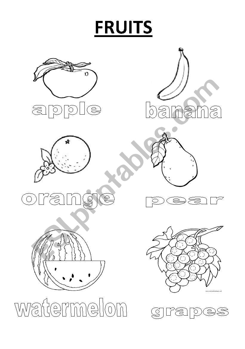 FRUITS worksheet