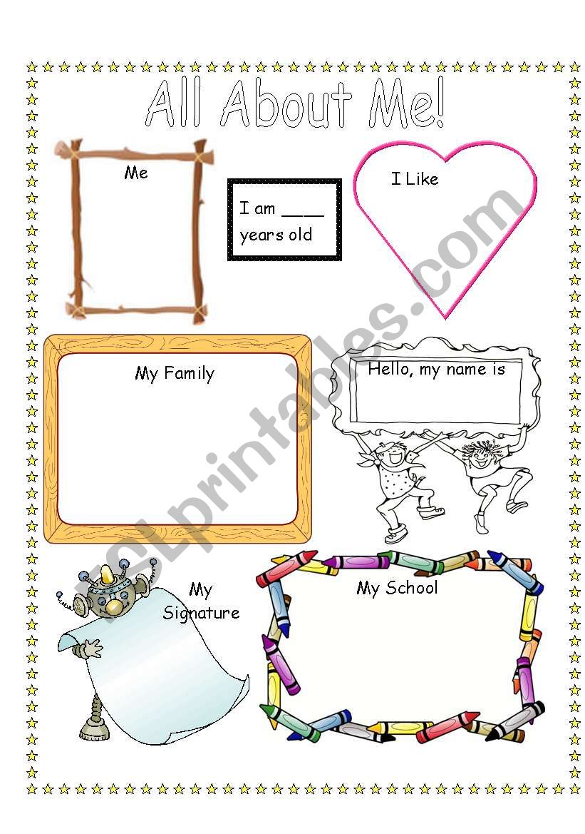 All About Me worksheet