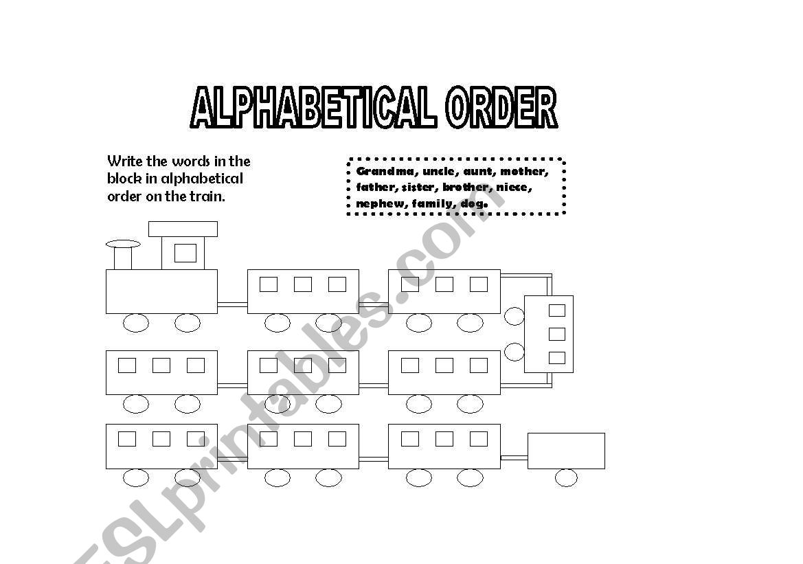 Alphabetical Order worksheet worksheet