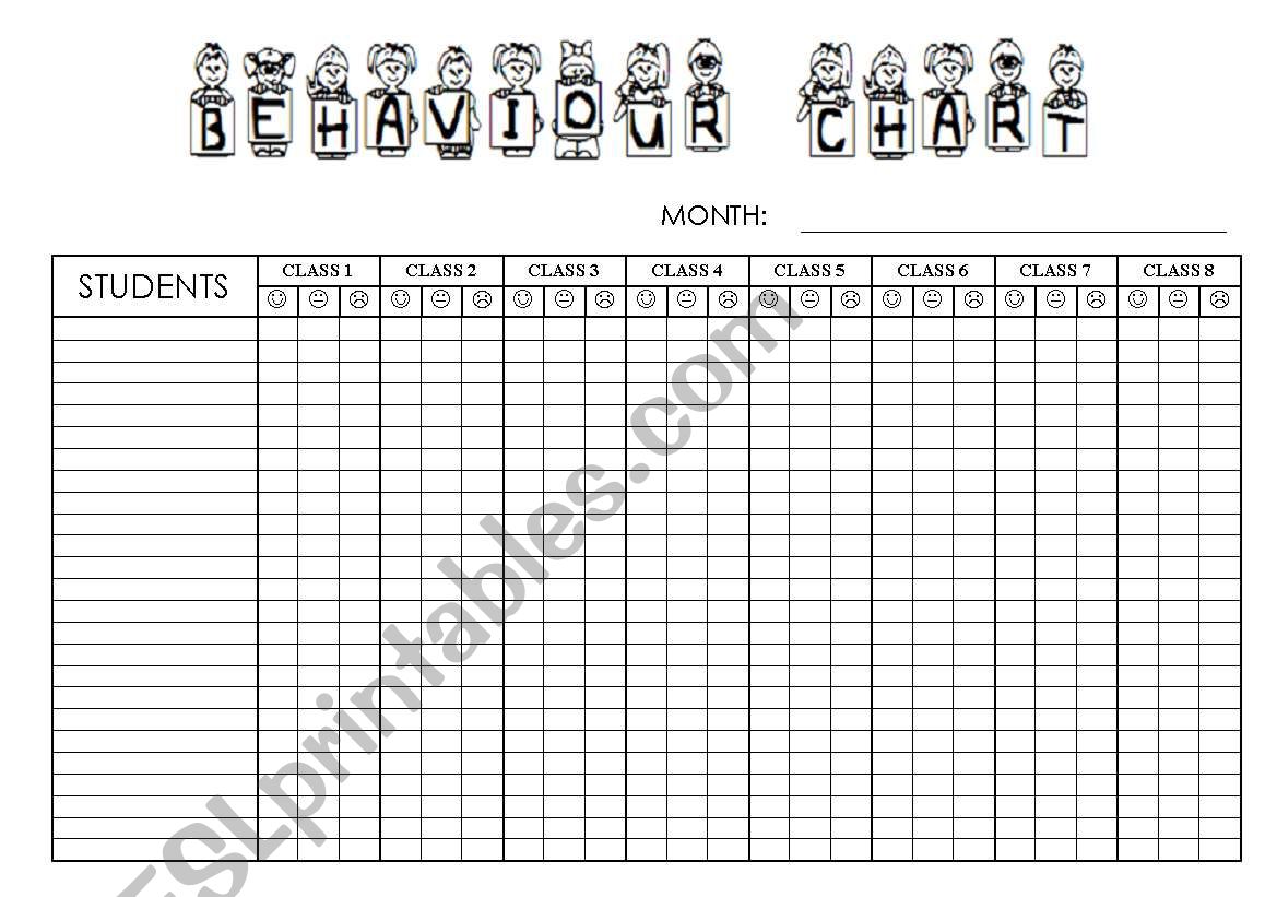 Behaviour Chart worksheet