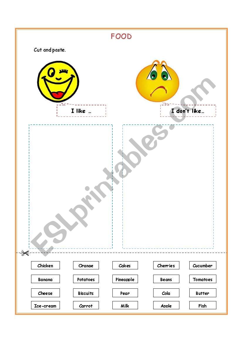 Food worksheet