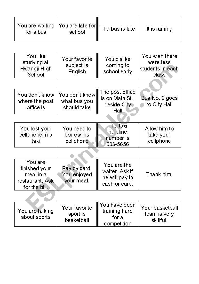 Small Talk worksheet