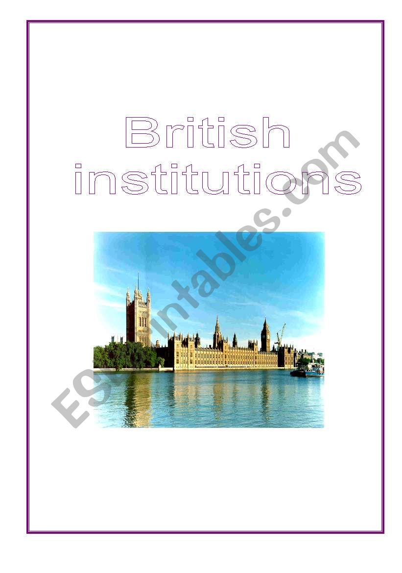 British institutions worksheet
