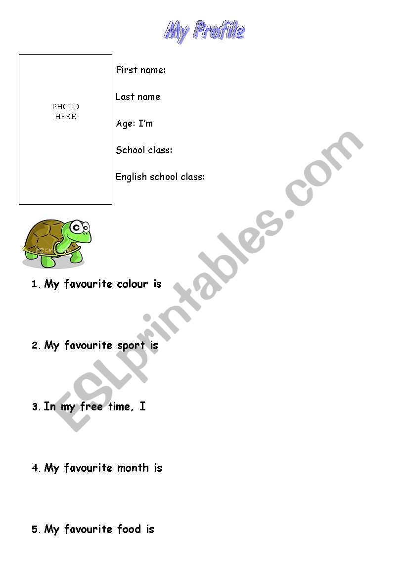 Profile worksheet