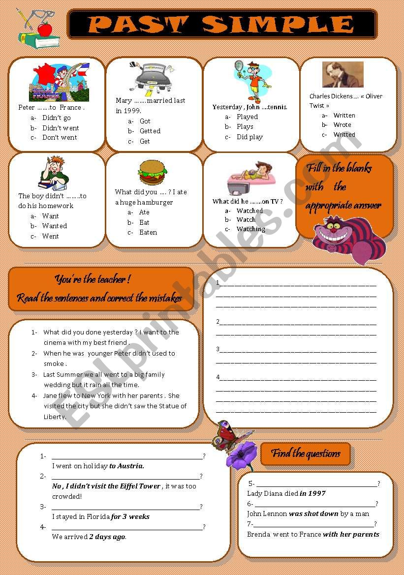 past simple worksheet