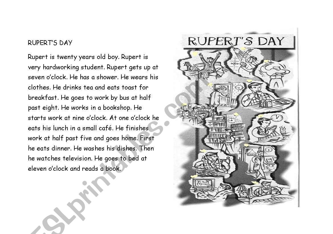 ruperts day worksheet