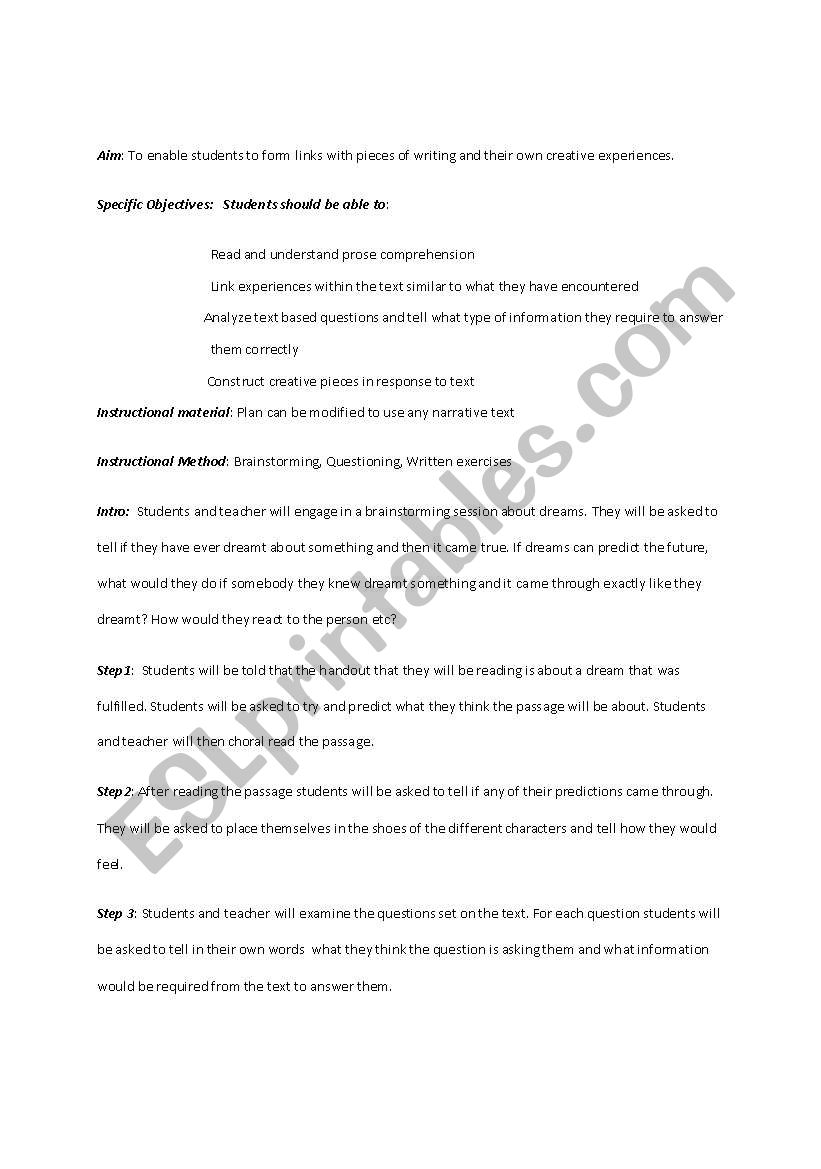  Narrative Comprehension worksheet