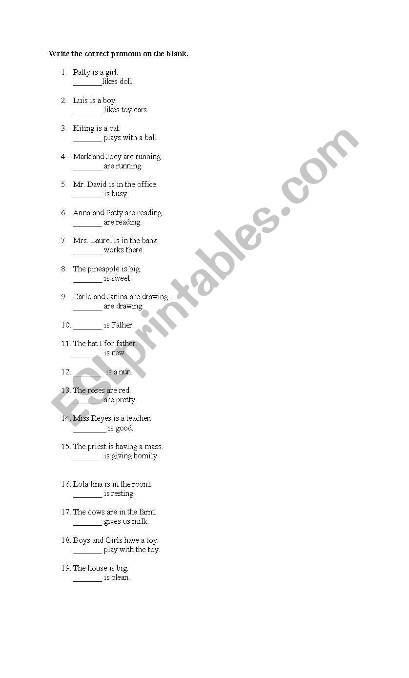 english test worksheet