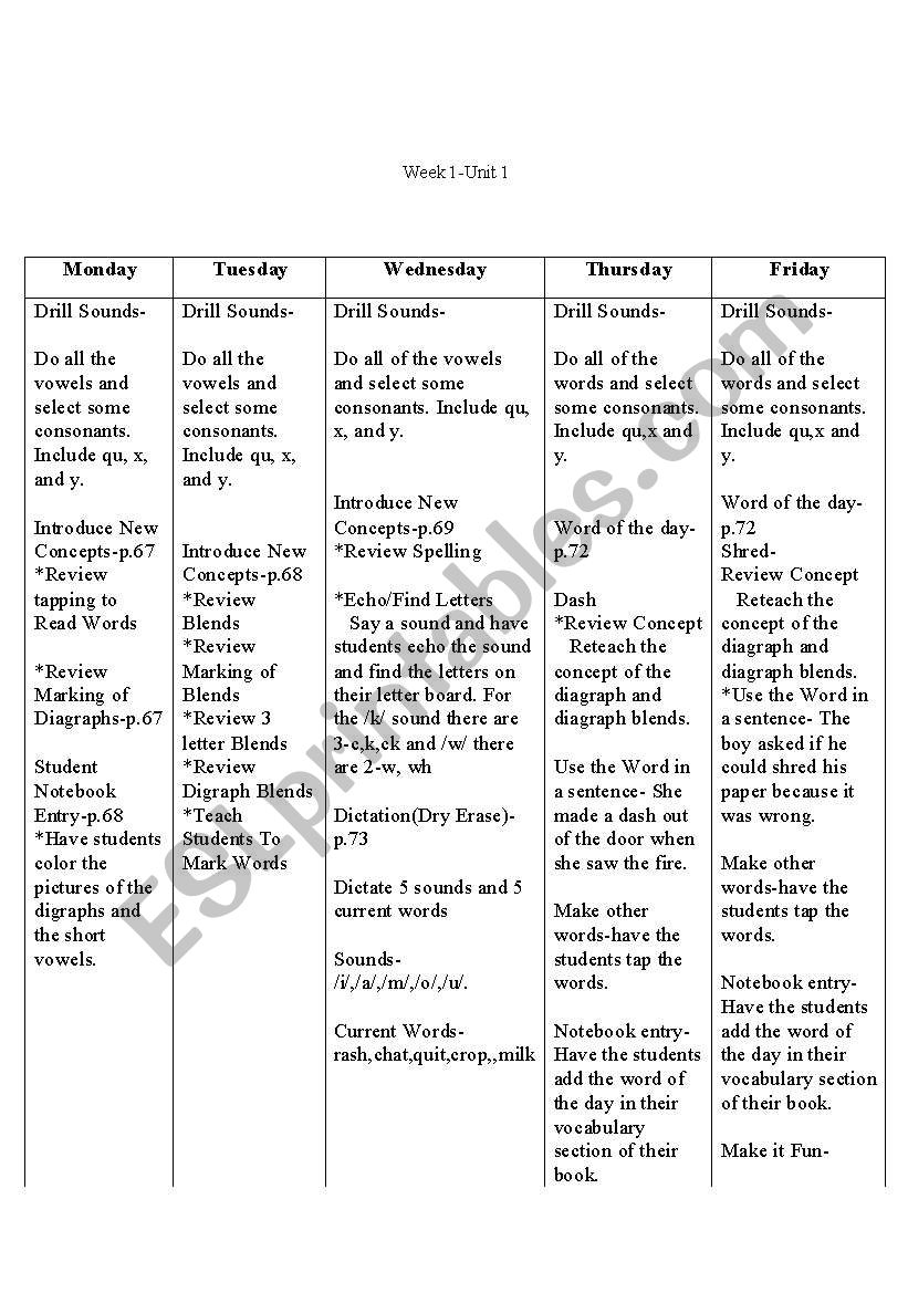 FUNdations worksheet