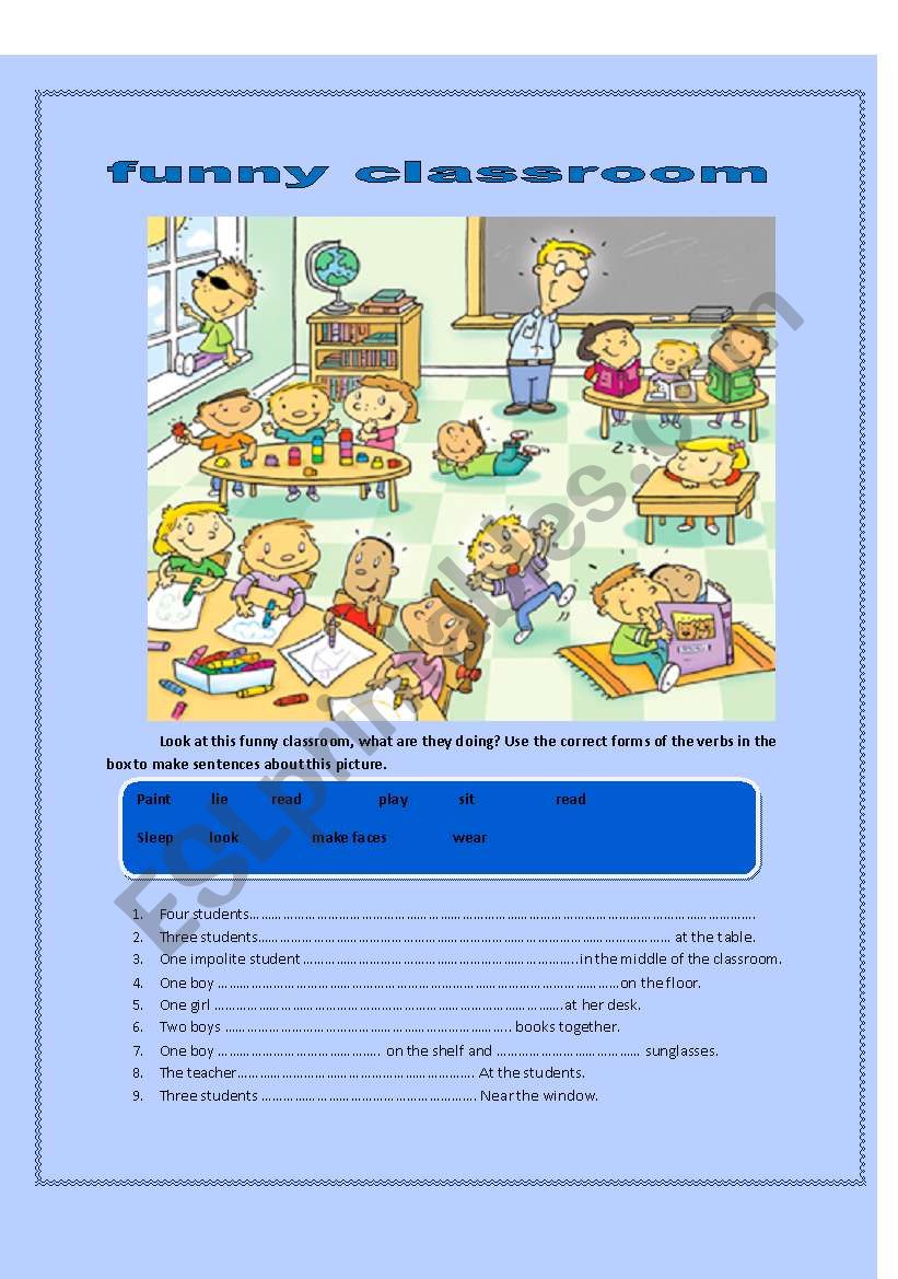 funny classroom worksheet