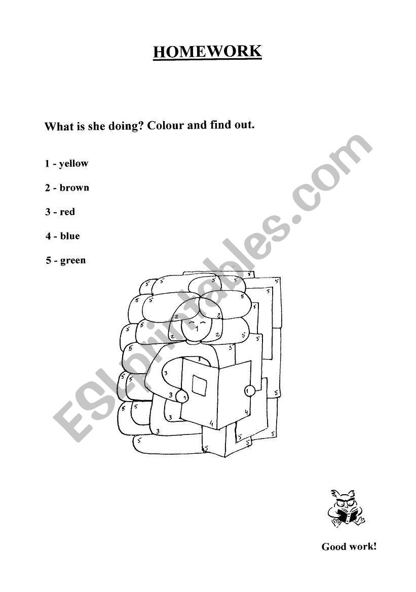 The colours worksheet