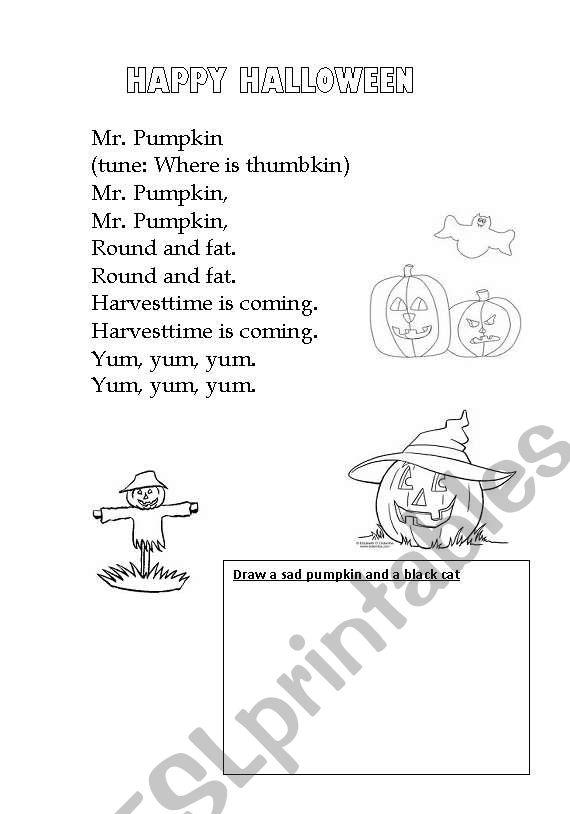 Mr. Halloween worksheet
