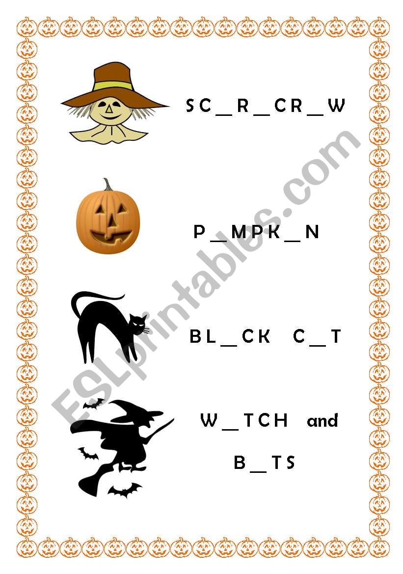Halloween related words worksheet