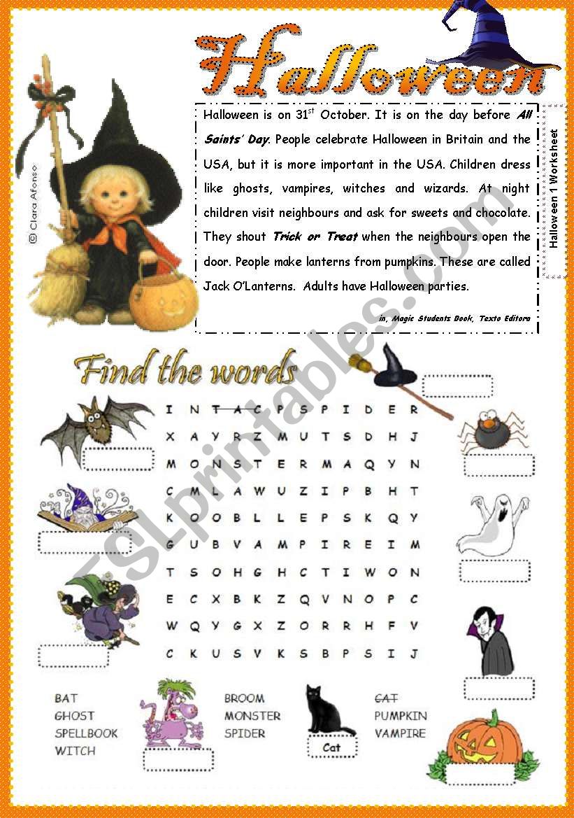 Halloween worksheet