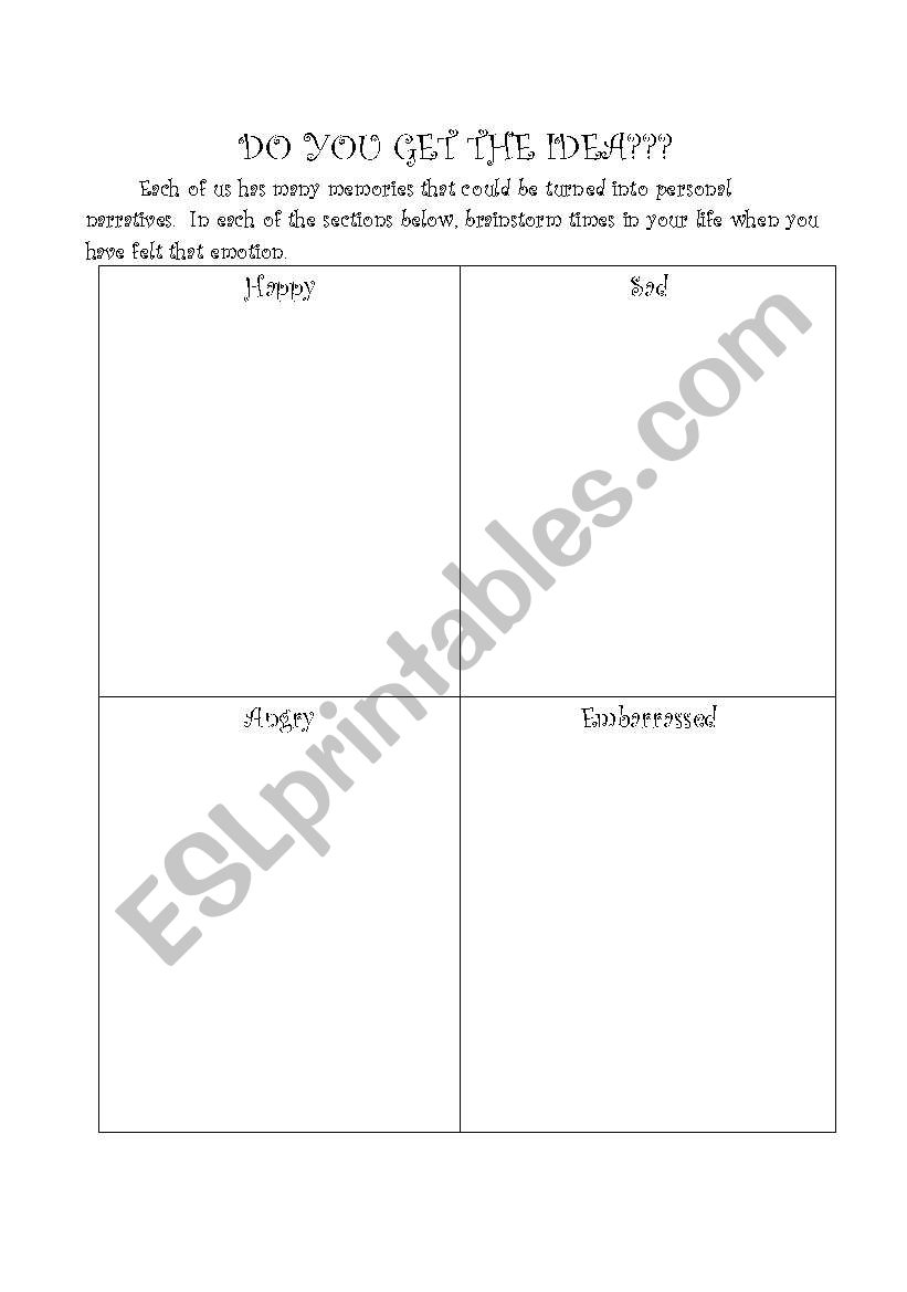 Do You Get the Idea? worksheet