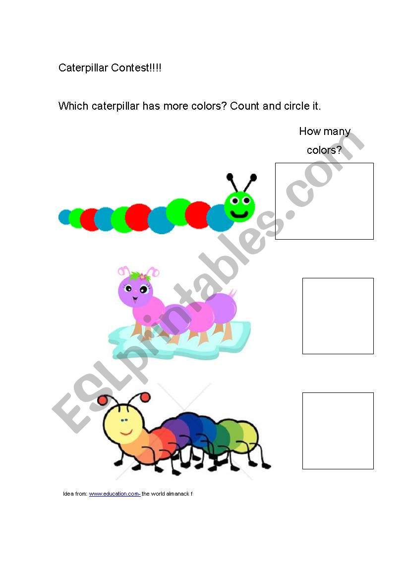 Counting colors worksheet