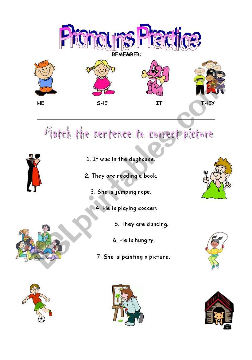 Pronoun Practice worksheet