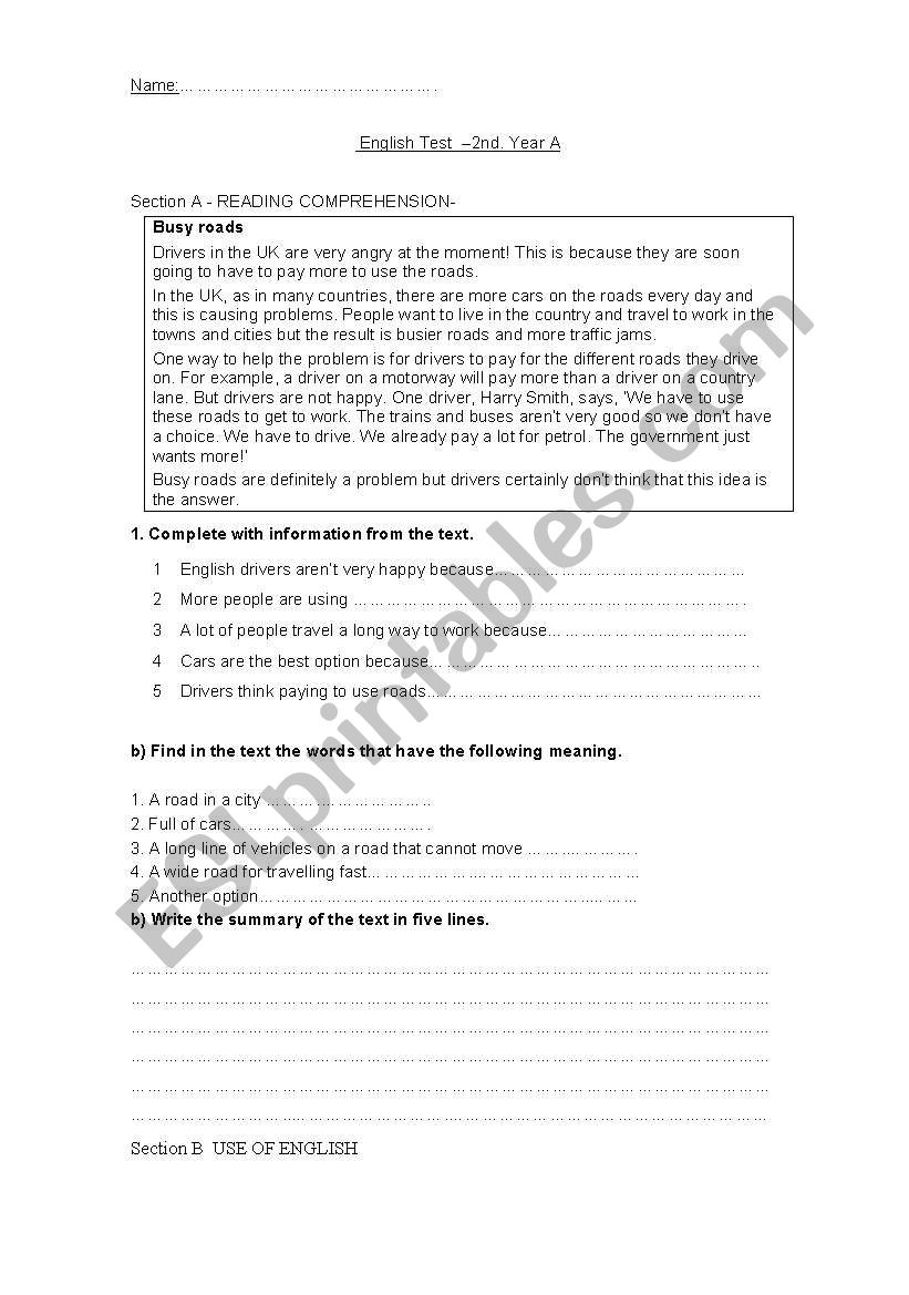 busy cities worksheet