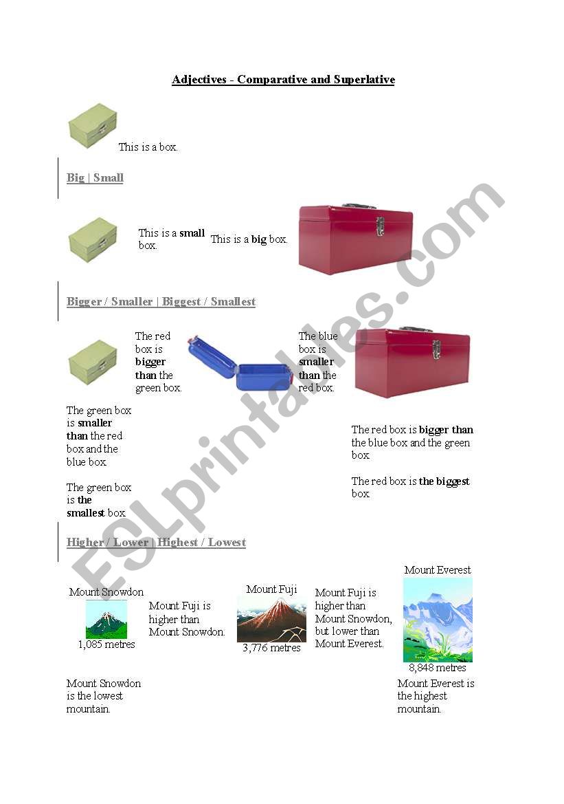 Adjectives - Comparative and Superlative 