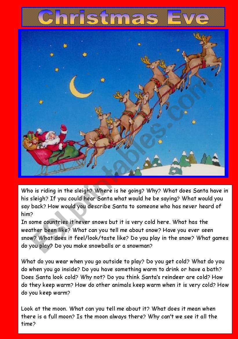 Picture talk: Christmas worksheet