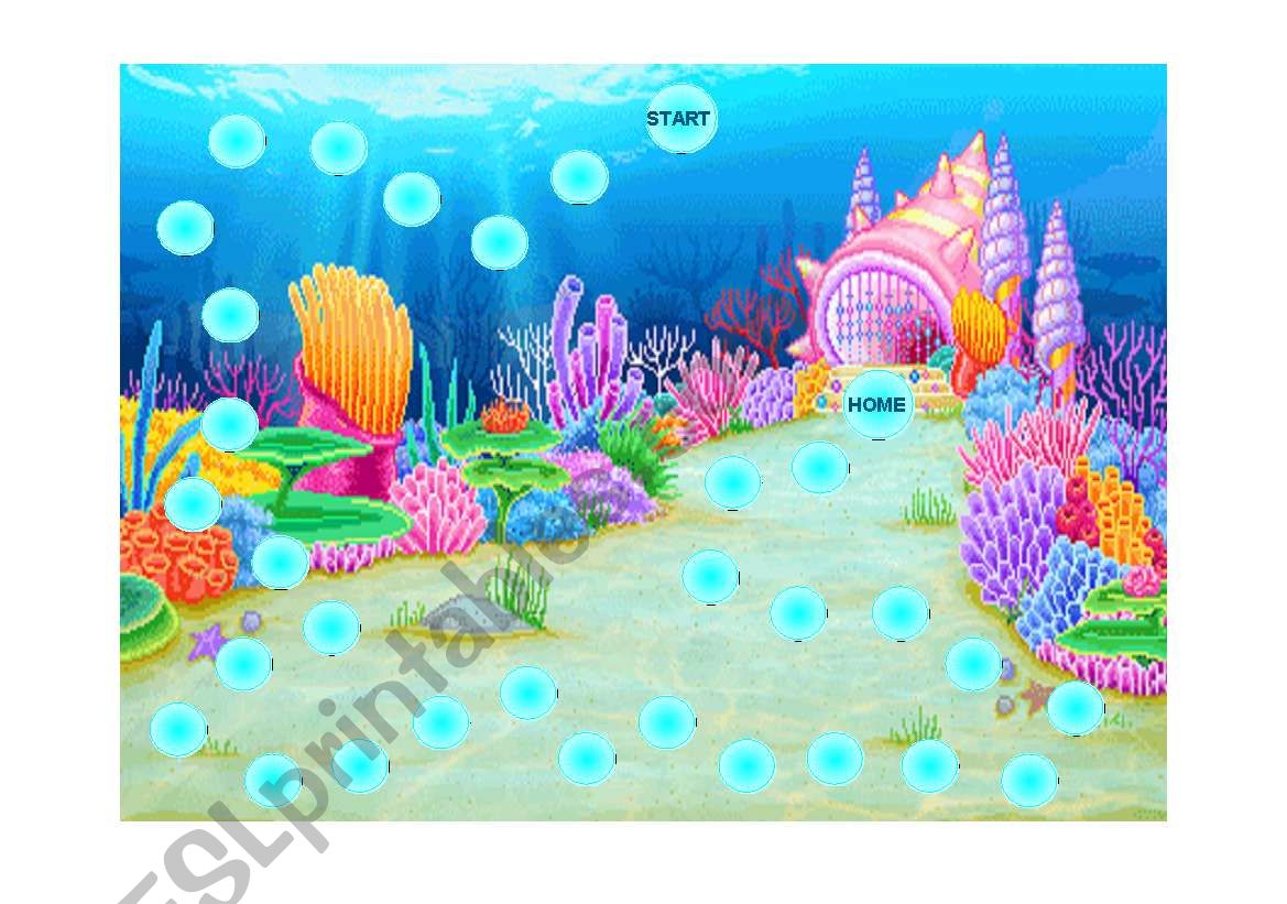 Under the Sea gameboard worksheet