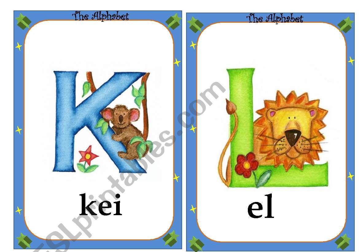 Alphabet flashcards- 2 /4 worksheet