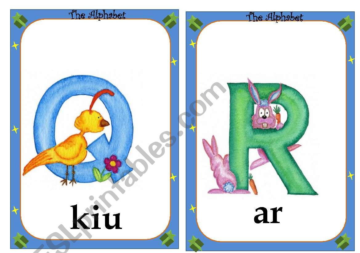 Alphabet flashcards- 2 /4 - ESL worksheet by catiahenriques