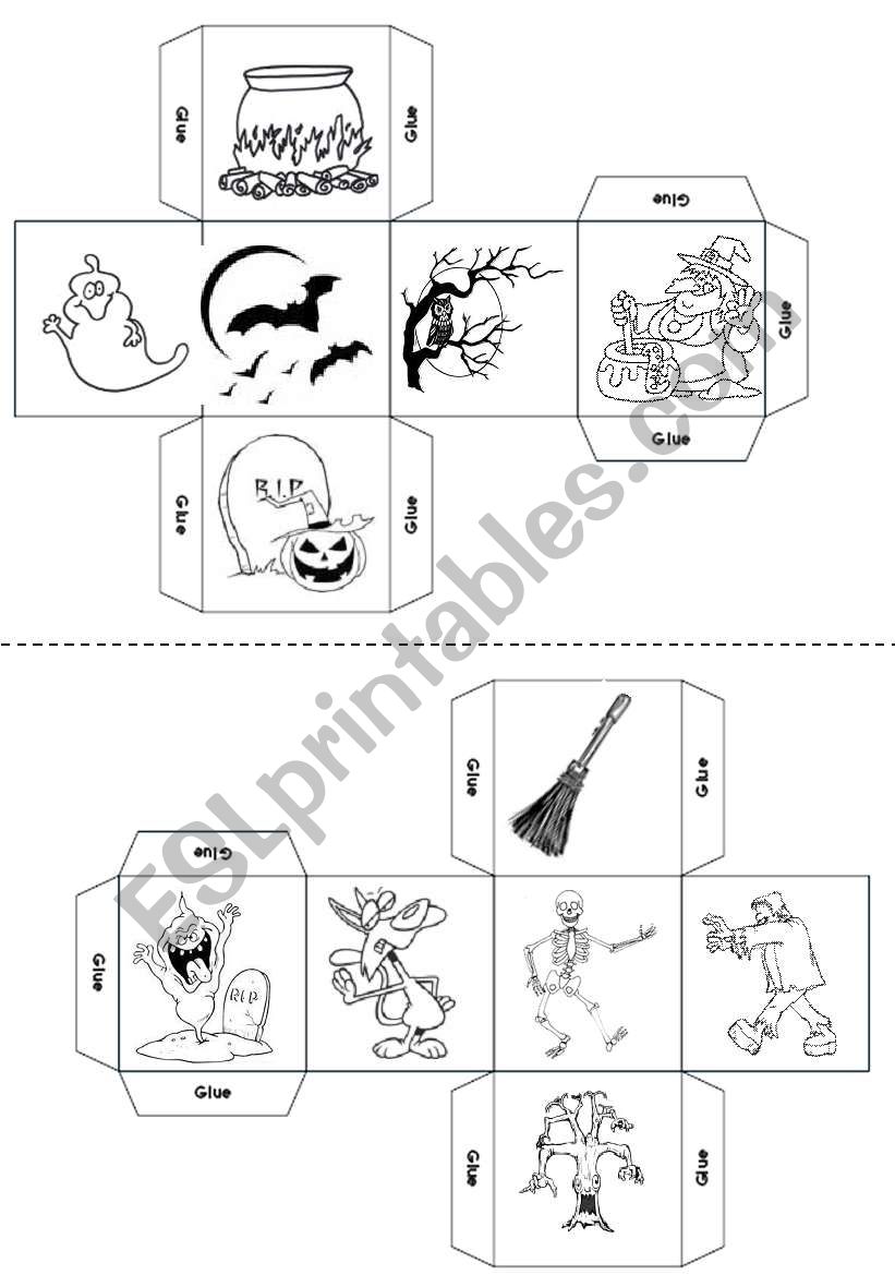 Halloween  DICE - 18 pics. worksheet