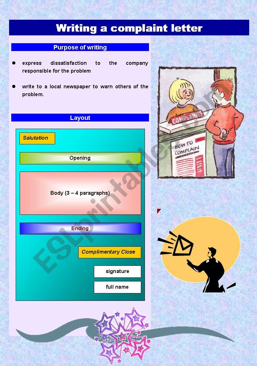 Writing a complaint letter (3 pages)