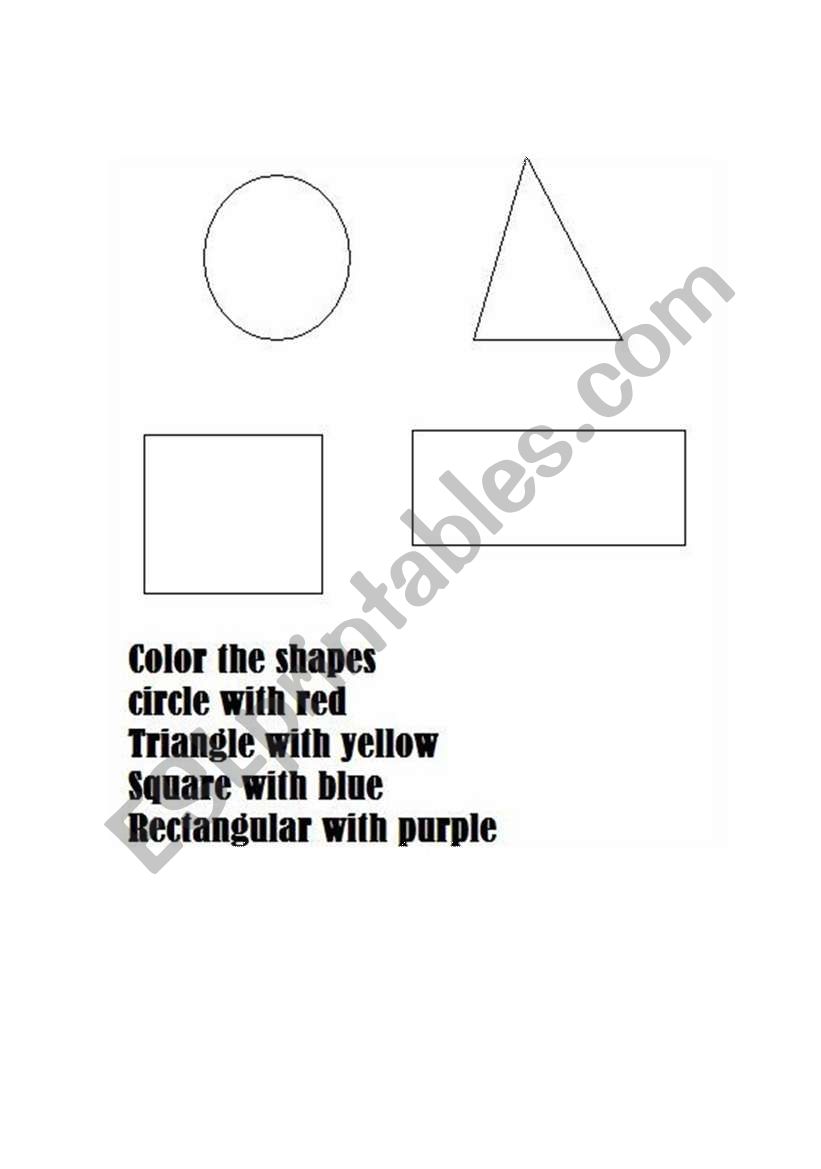 coloure the shapes worksheet