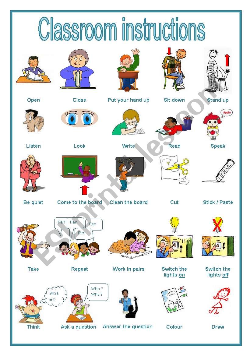 classroom instruction worksheet