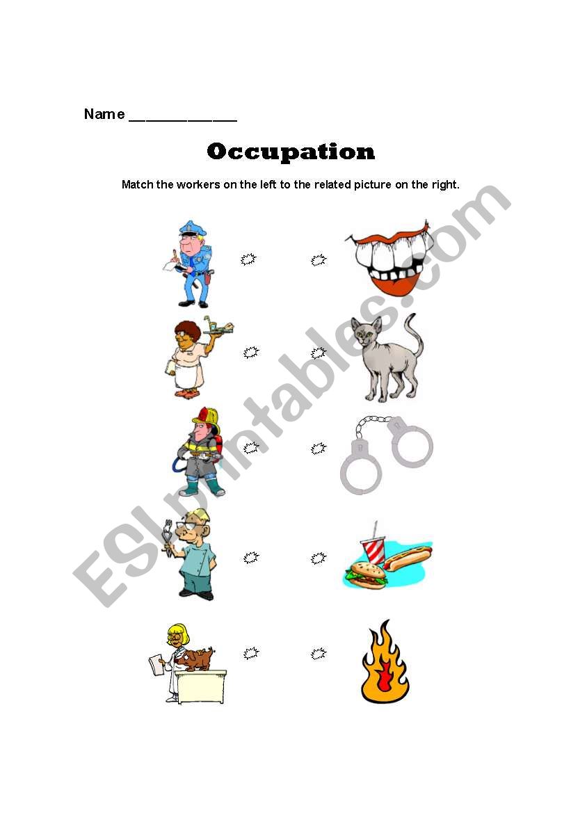 OCCUPATIONS worksheet