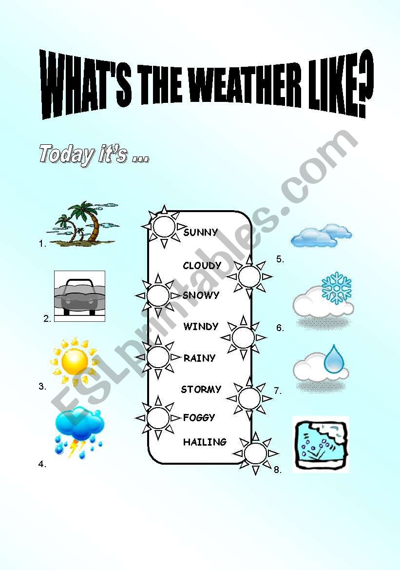 WHATS THE WEATHER LIKE? worksheet