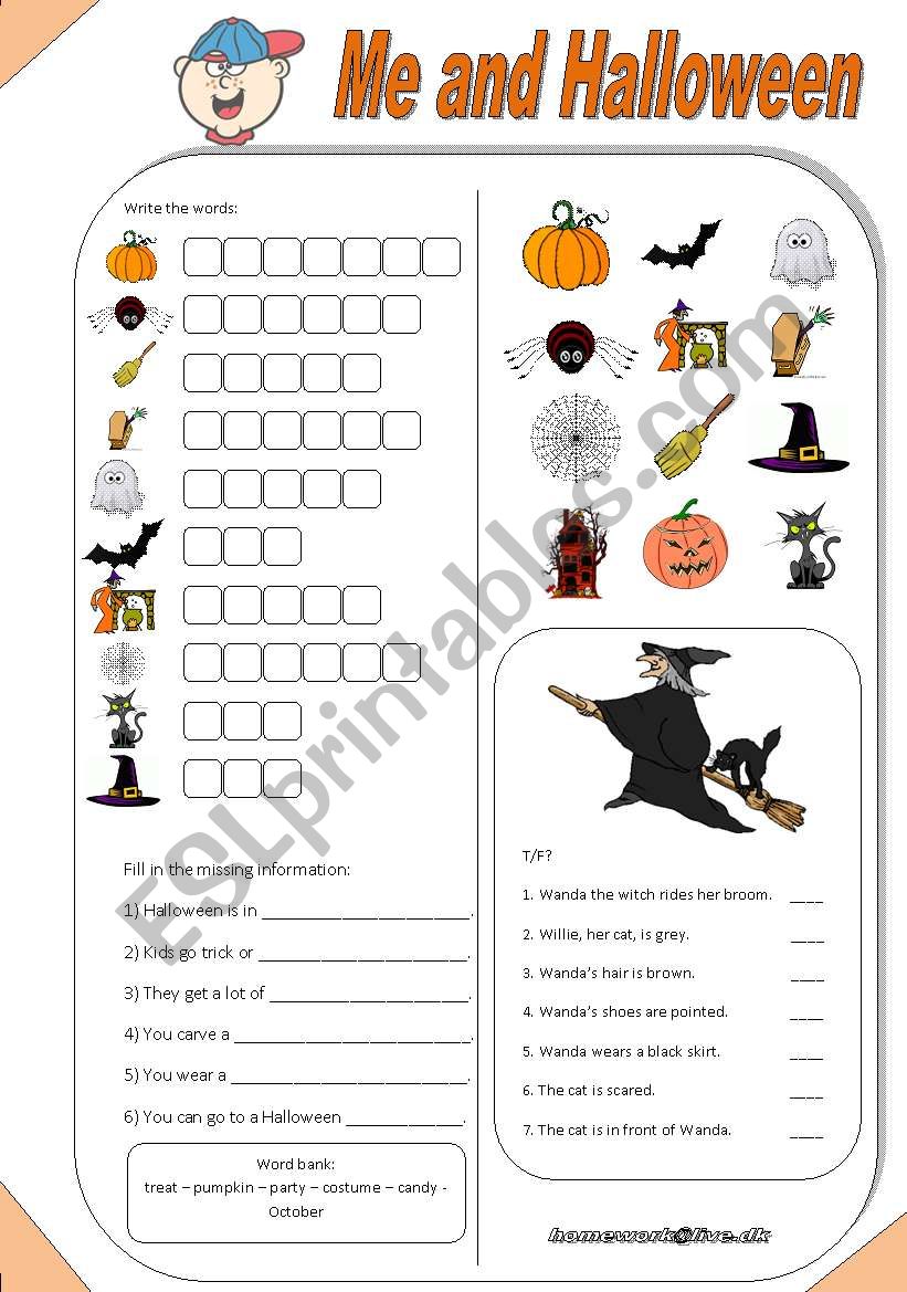 Me & Halloween worksheet