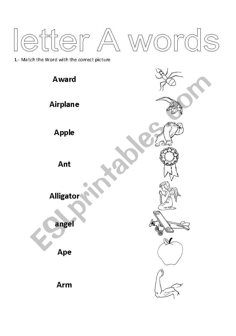 words with a worksheet