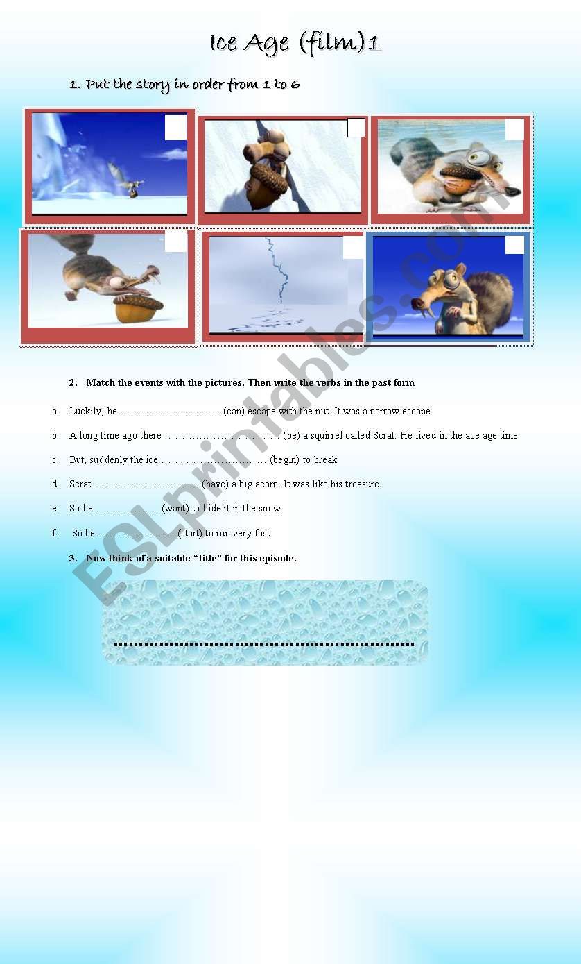 ice age  part 1 worksheet