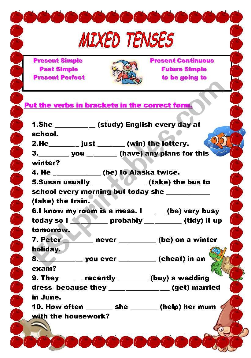 Tenses worksheet