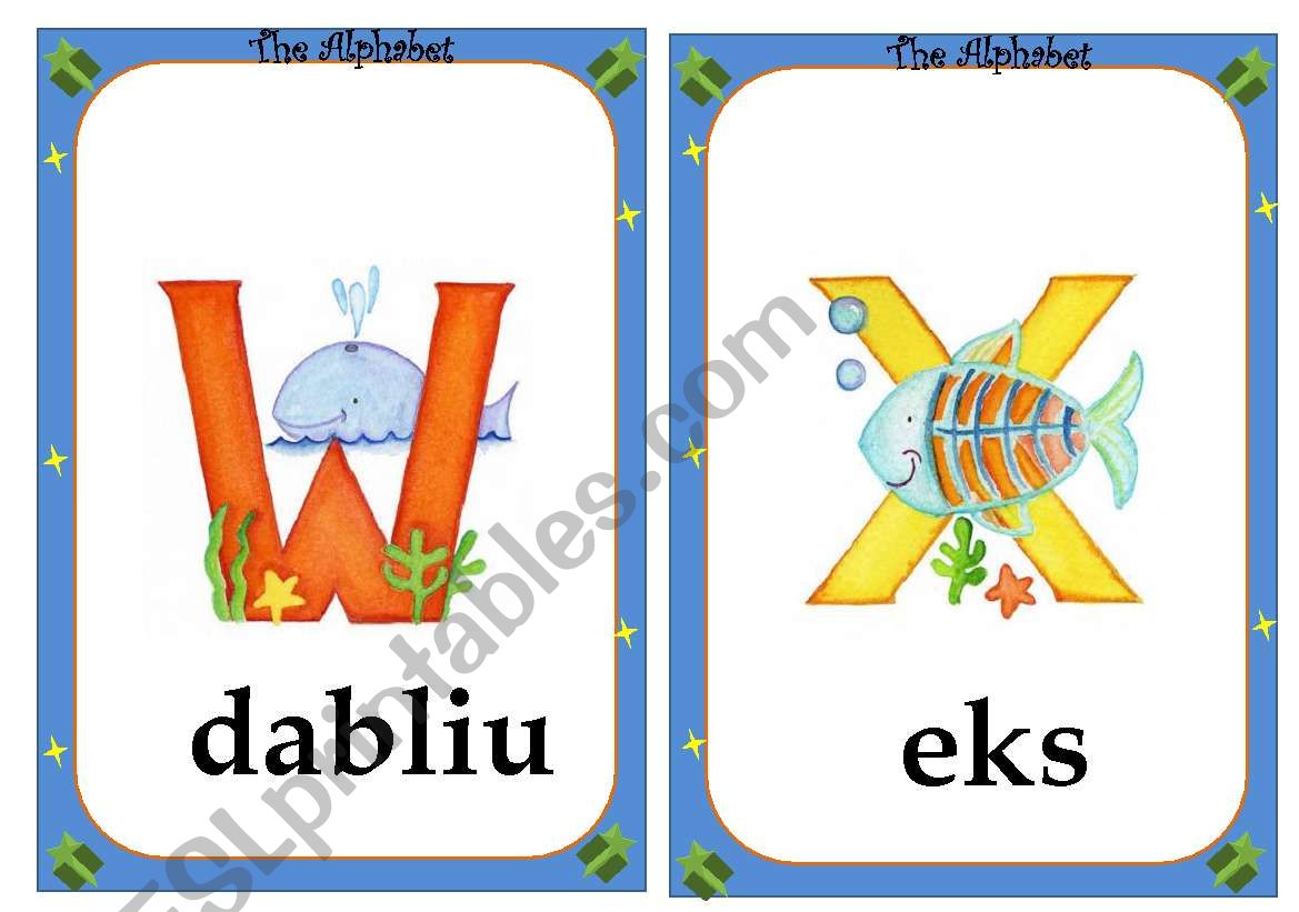 alphabet flashcards - 4/4 worksheet