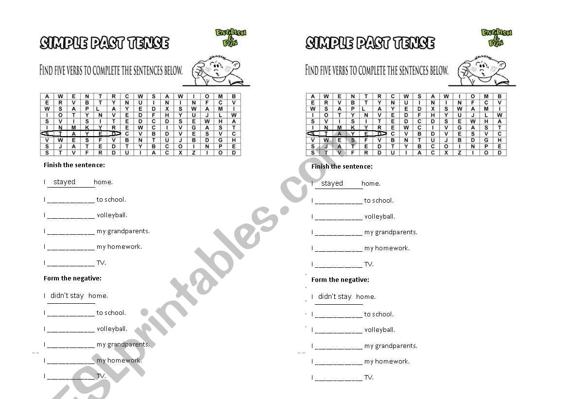 Simple Past tense - worksheet worksheet