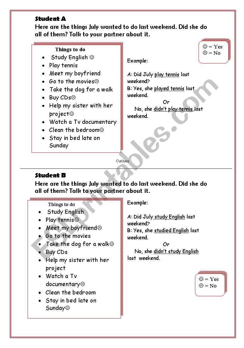 Simple Past worksheet