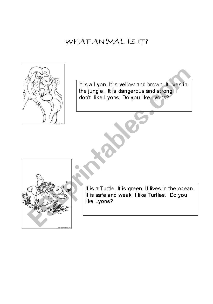 ANIMALS  worksheet