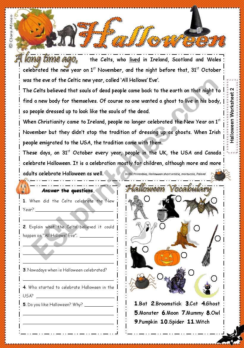 Halloween Esl Worksheet By Clarinha