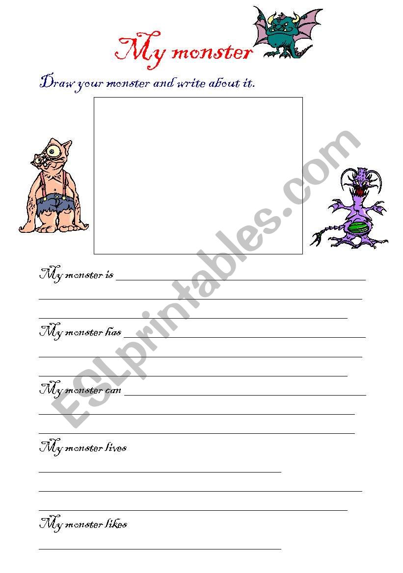 My monster worksheet