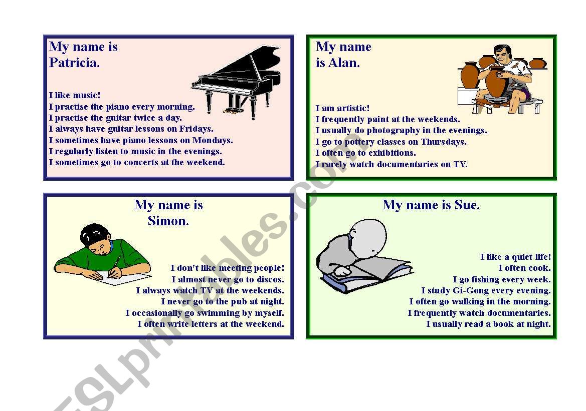 Free time identity cards 2/3 worksheet