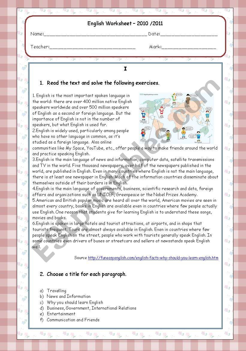 Present Simple and Present Continuous Worksheet