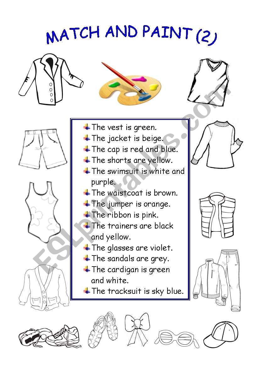 Match and paint (2) worksheet