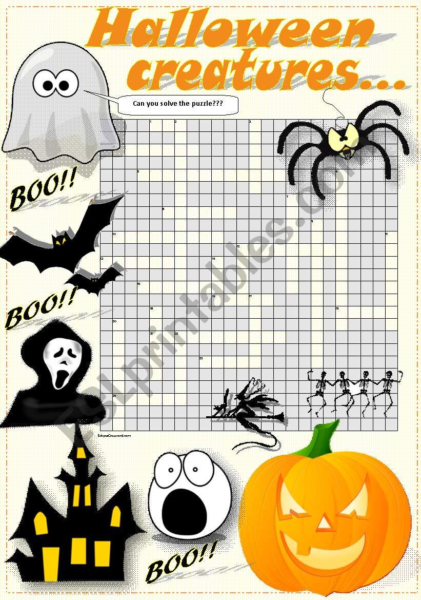 HALLOWEEN CROSSWORD worksheet