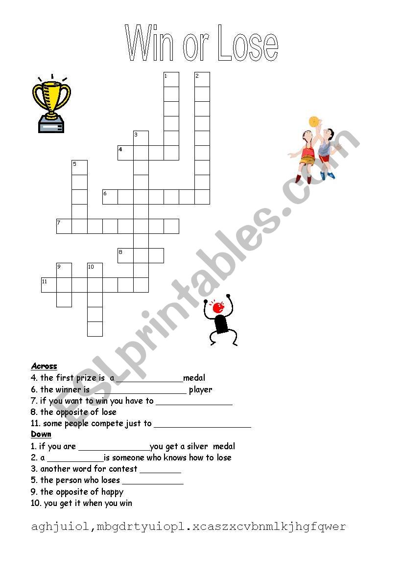 Sports  - win or lose worksheet